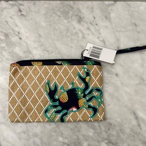 Vera Bradley Crab Beach Wristlet  9" faux straw NWT 🦀🌊